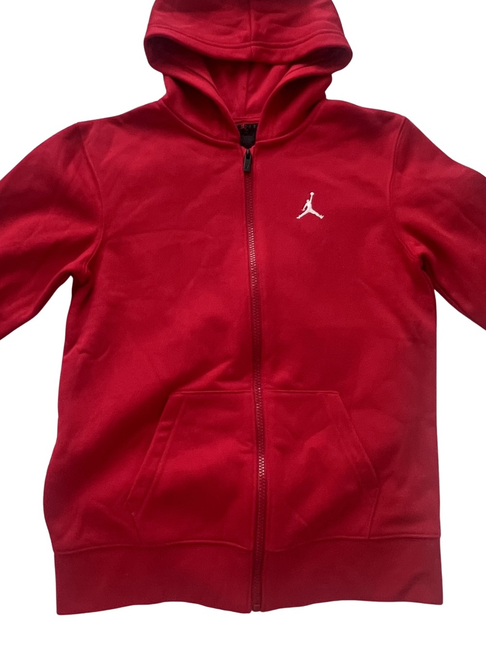 NWOT Jordan Red Kids Zip-Up Hoodie with White Jumpman
